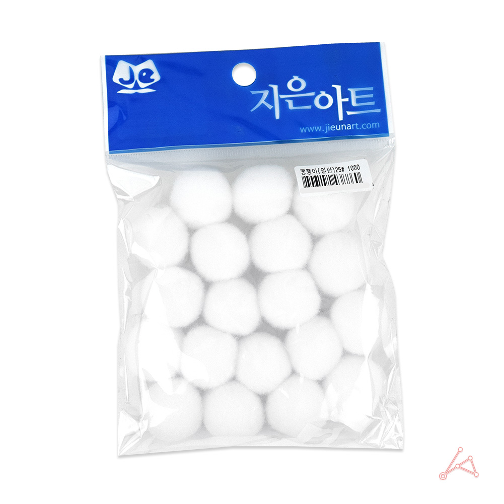 어린이집 유치원 만들기솜 컬러솜 솜방울 25mm 흰색