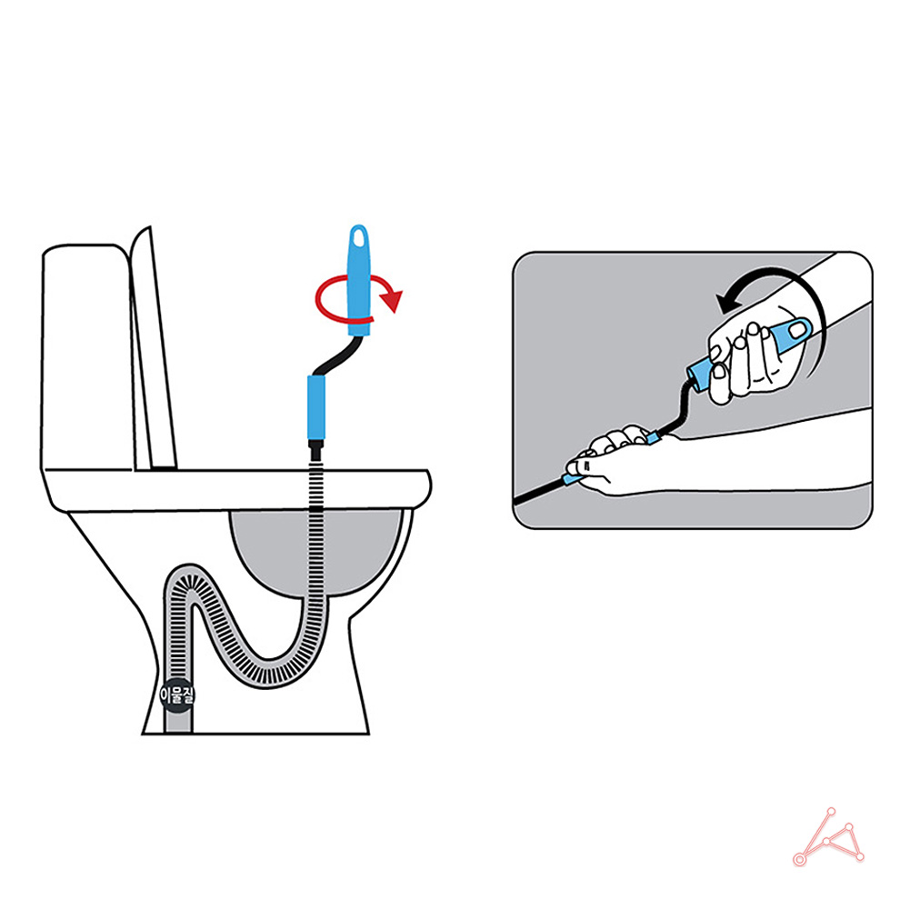 좌변기막힘 막힌 변기뚫는장비 기구 변기석션기 2.5M