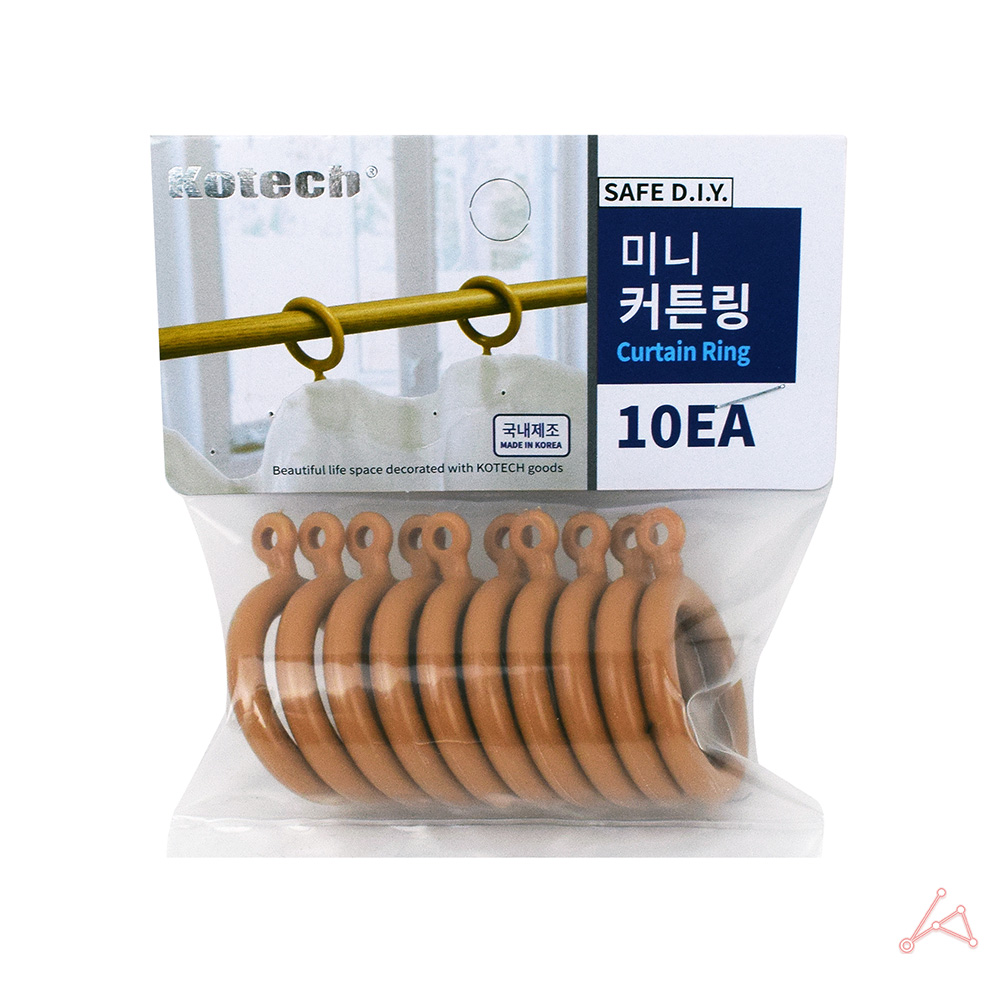 커튼링고리 커텐링 미니 10EA (오크) C-6846