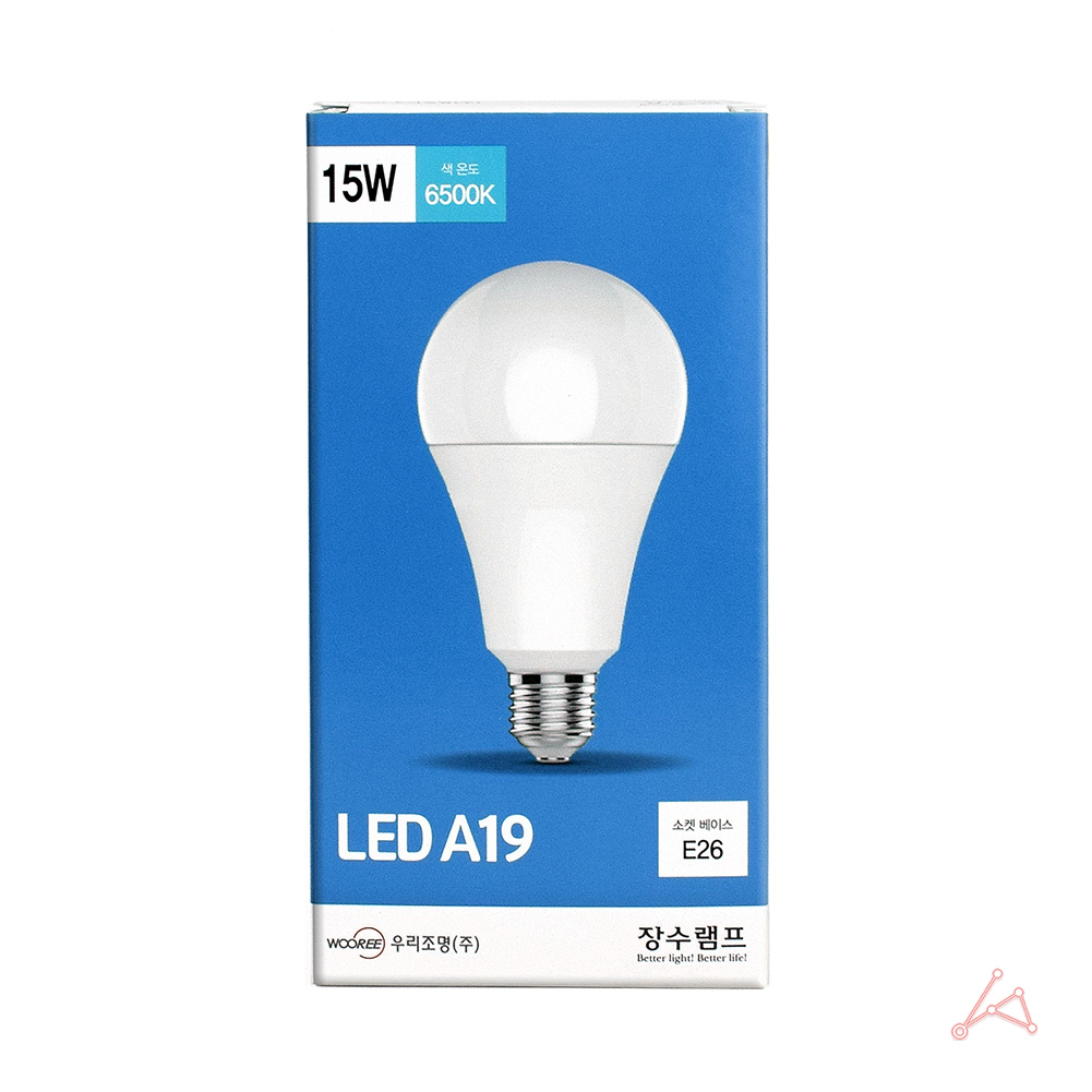 상가 카페 화장실 LED 백열등 전구 E26 15W 주광색