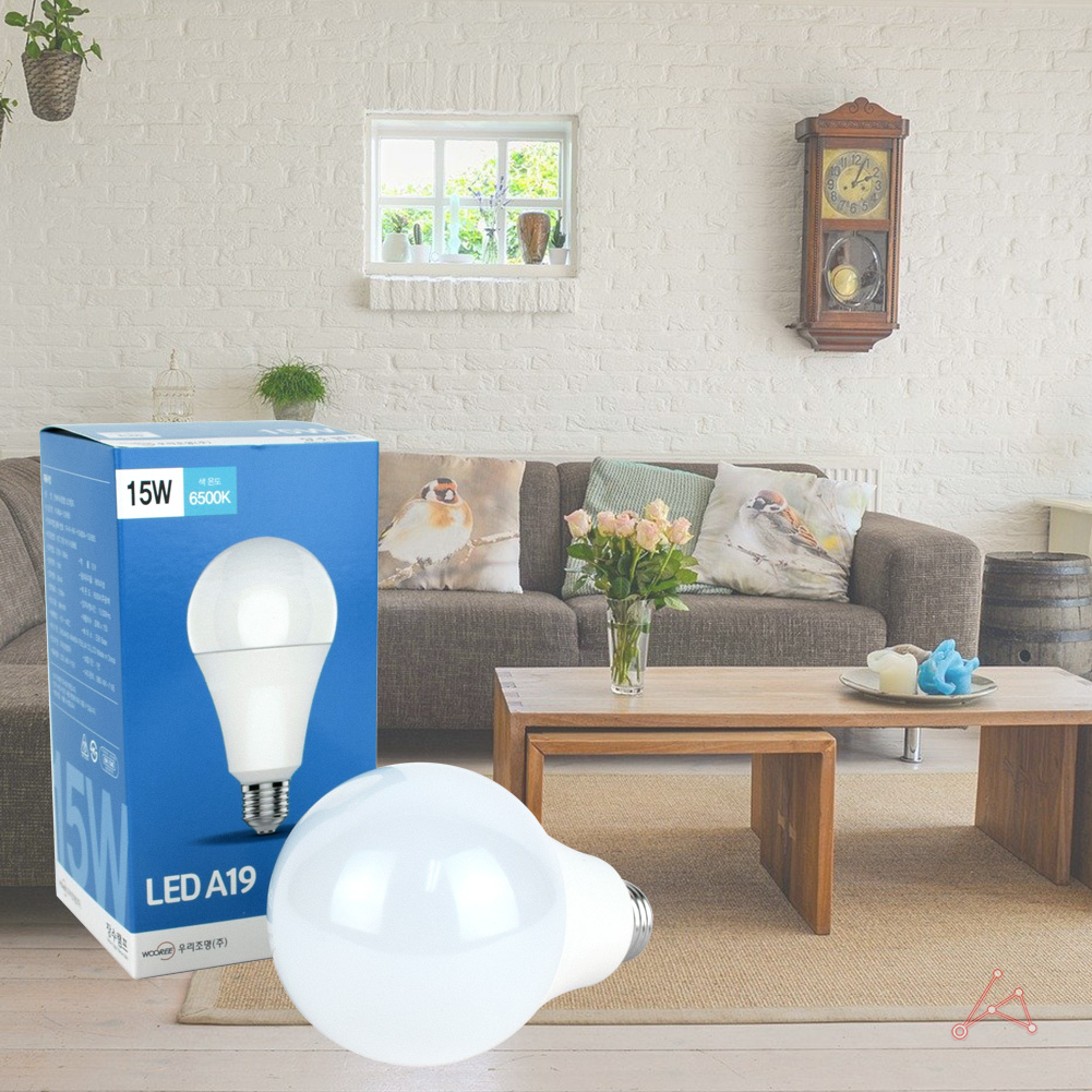 상가 카페 화장실 LED 백열등 전구 E26 15W 주광색