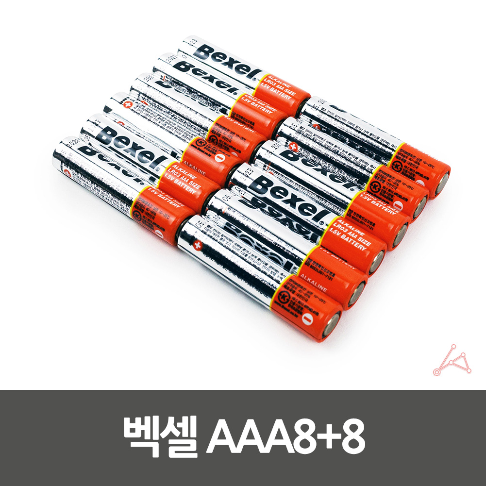 1차전지 알카라인건전지 1.5V R03 AAA 12+4