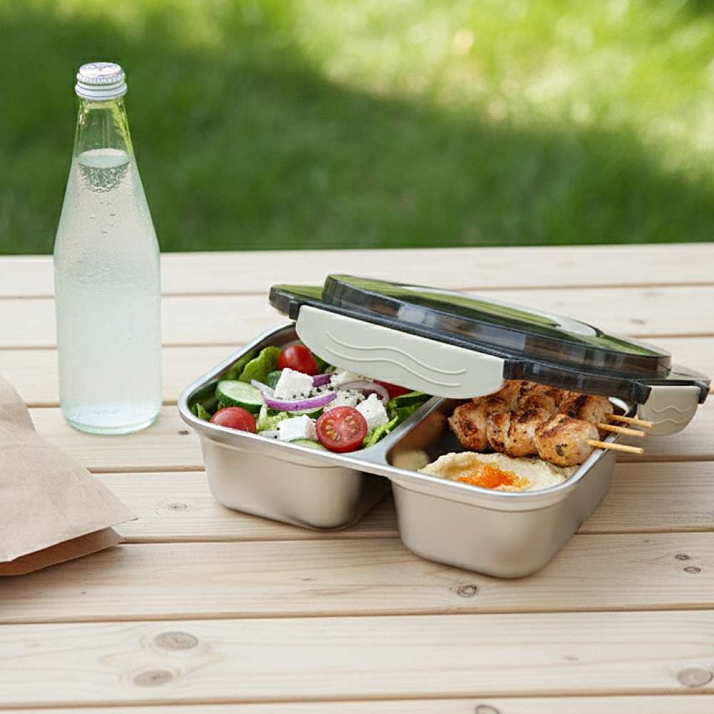 렌지 스텐 칸칸 밀폐용기 1,100ml