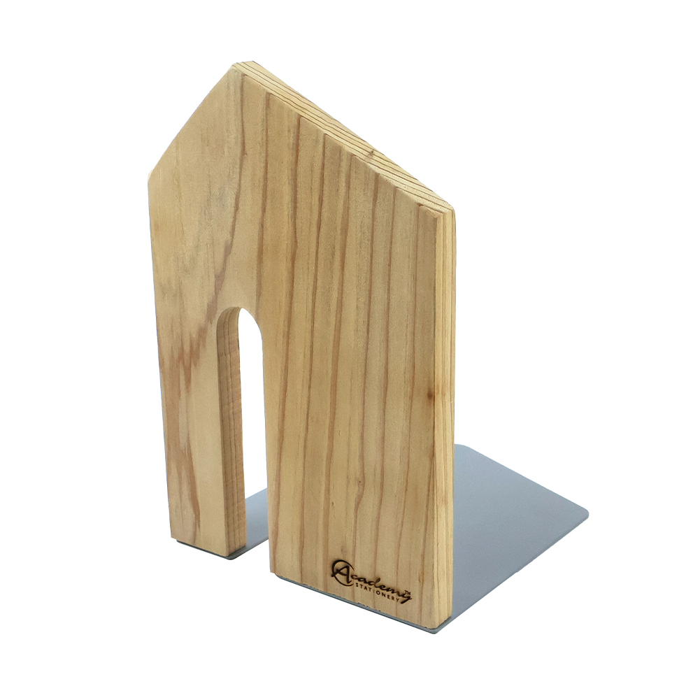 집모양 북엔드 우드 1P (MB-116)