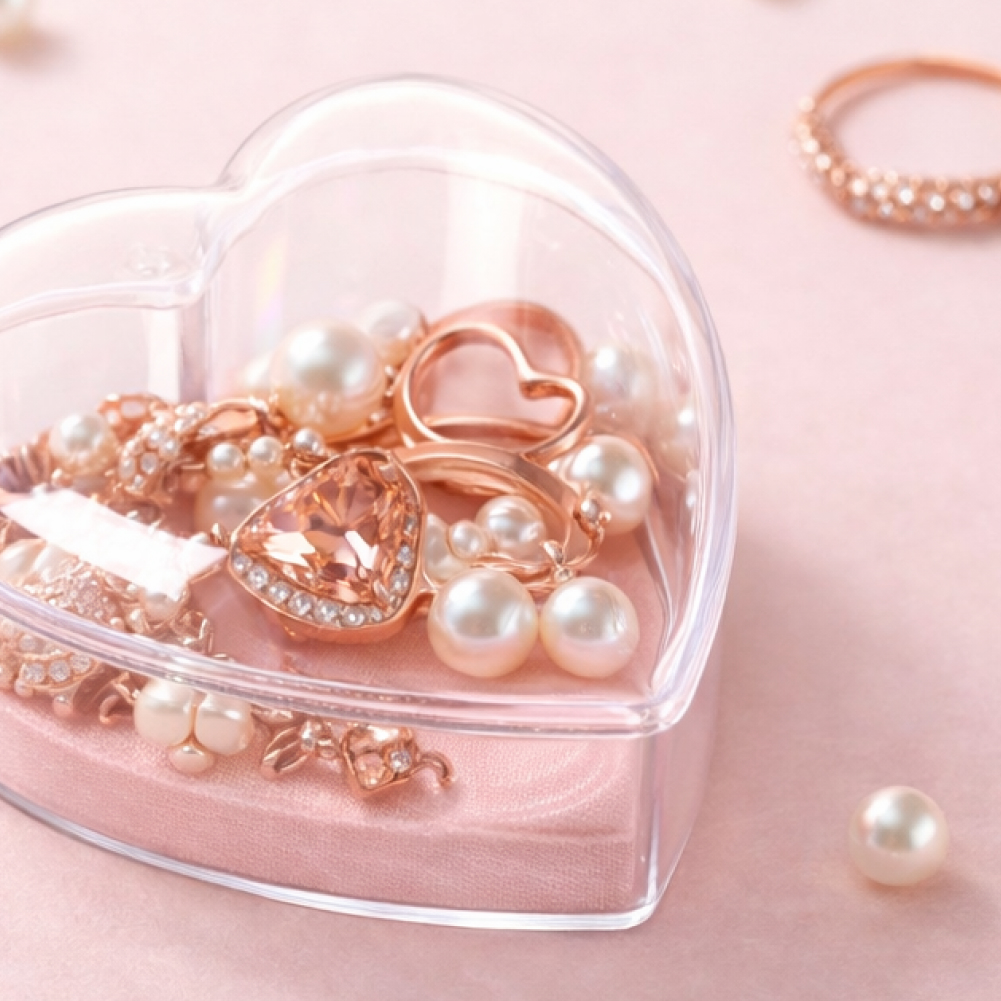 아크릴 하트형 박스(볼록덮개)