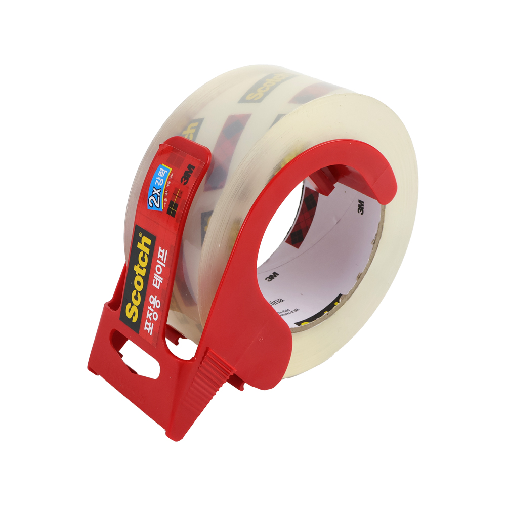 3M 스카치 포장용 투명 박스 테이프 48mmX100M 3615C 낱개 디스펜서 세트