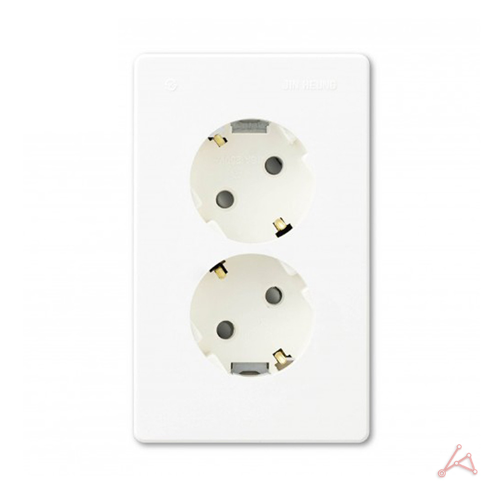 진흥V 2구 매입 접지 콘센트