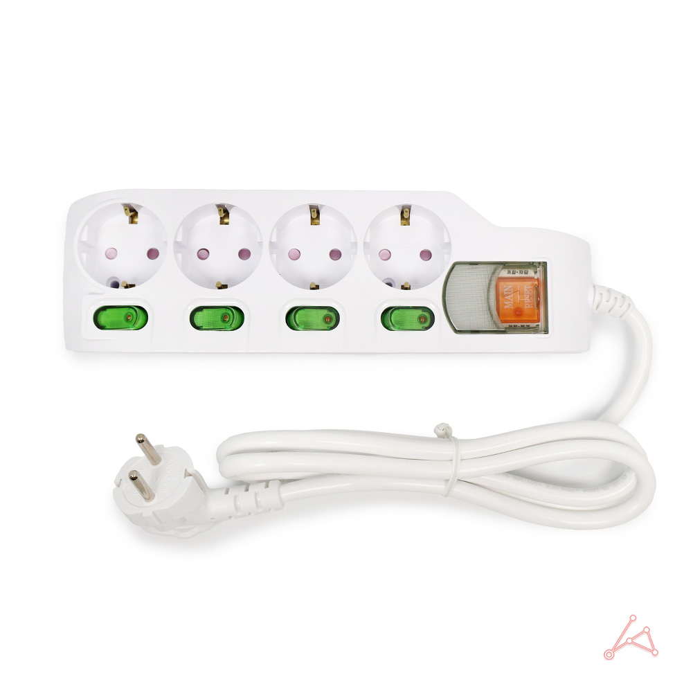 절전코드 비교환형 멀티콘센트(메인스위치 개별) 1.5M