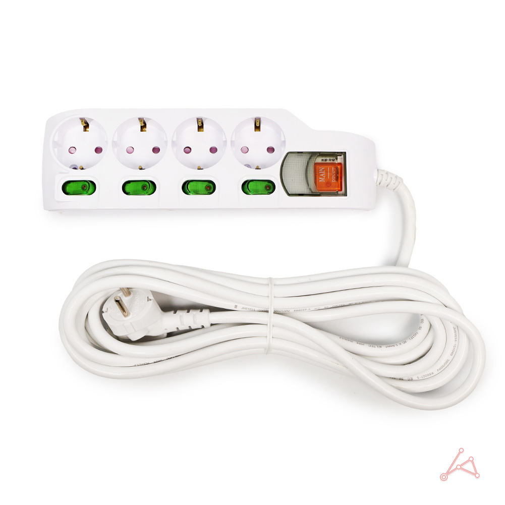 절전코드 비교환형 멀티콘센트(메인스위치 개별) 5M