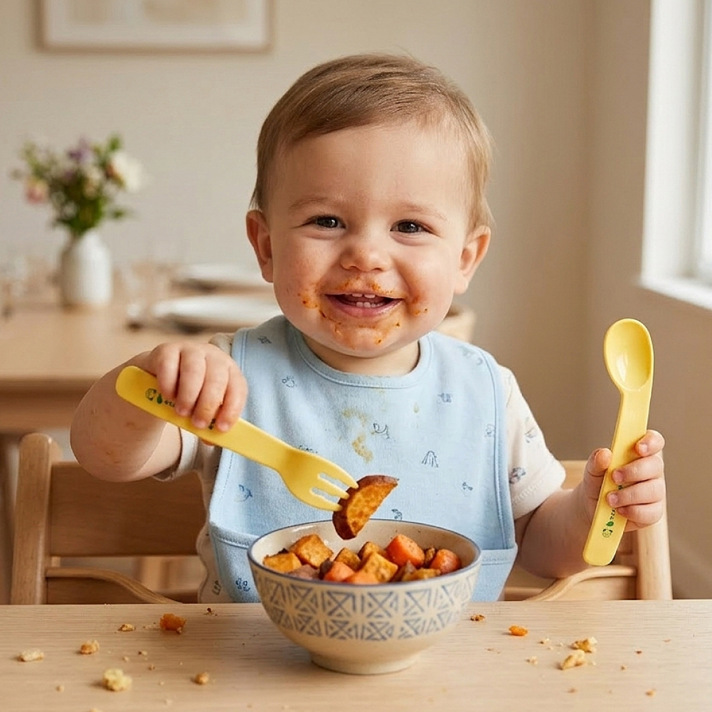 옥수수 베이비 스푼포크 세트