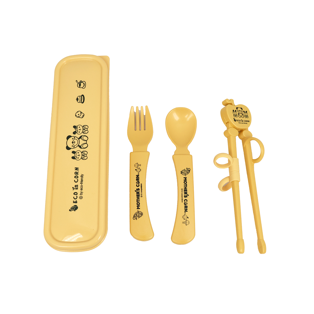 옥수수 지능개발 젓가락스푼포크케이스 세트