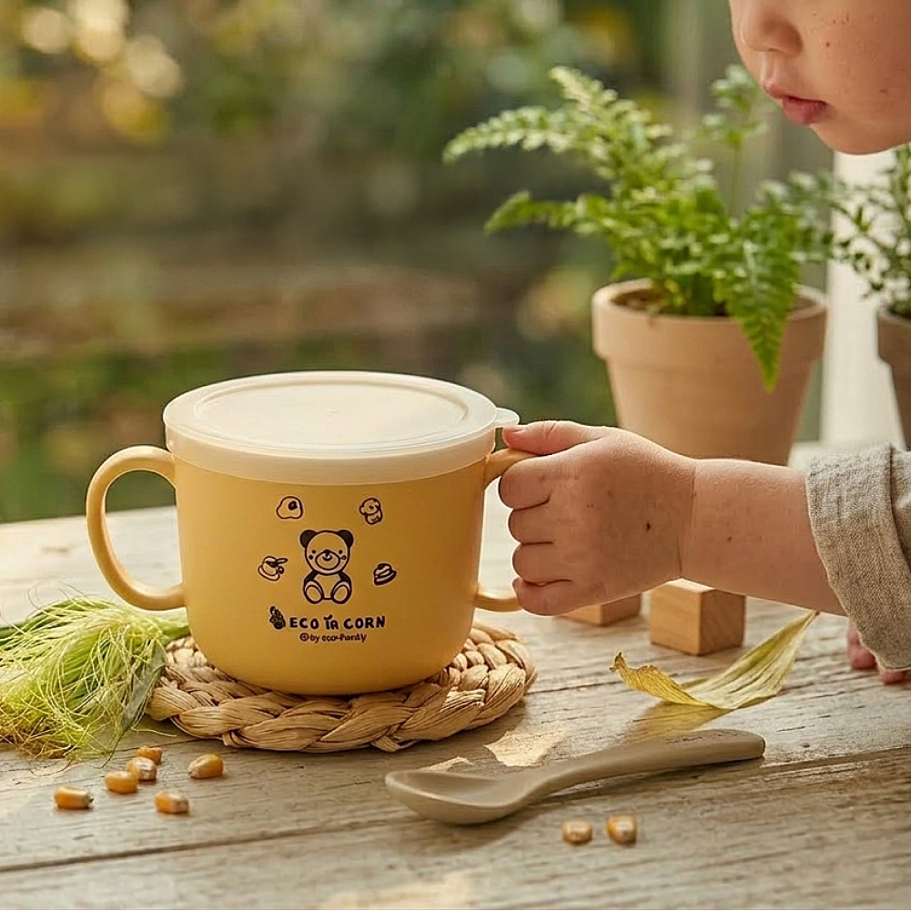 옥수수 베이비 뚜껑양손컵