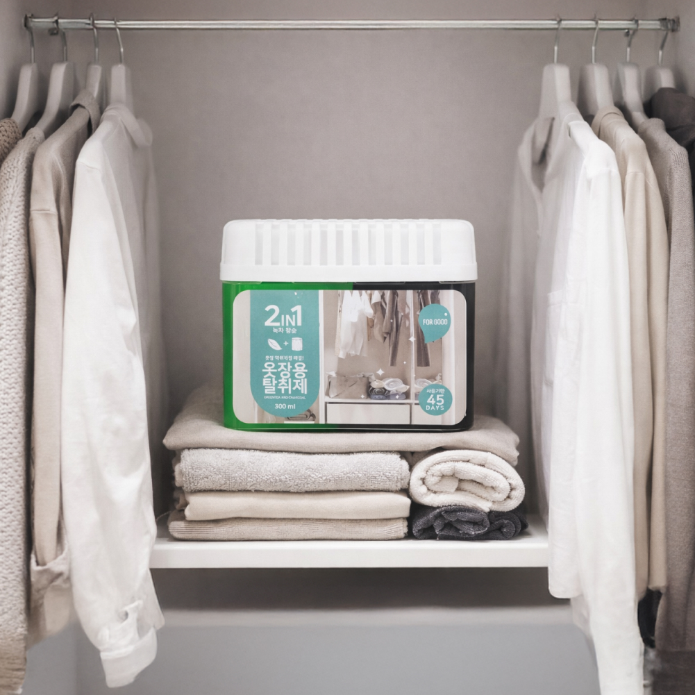 2in1 옷장용 탈취제(녹차+숯)