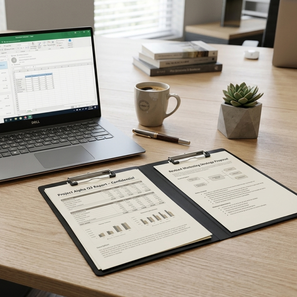 PP 더블 레버클립화일 흑색