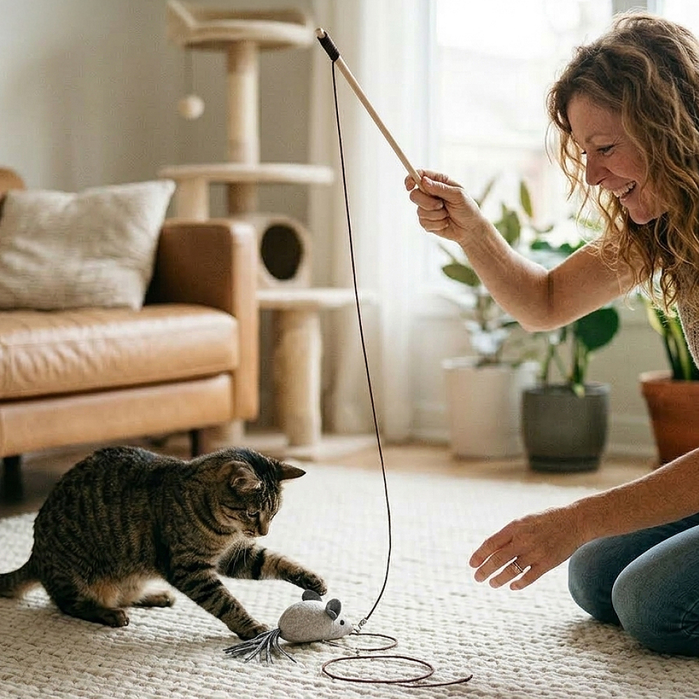 캣닙 쥐 나무 낚시대