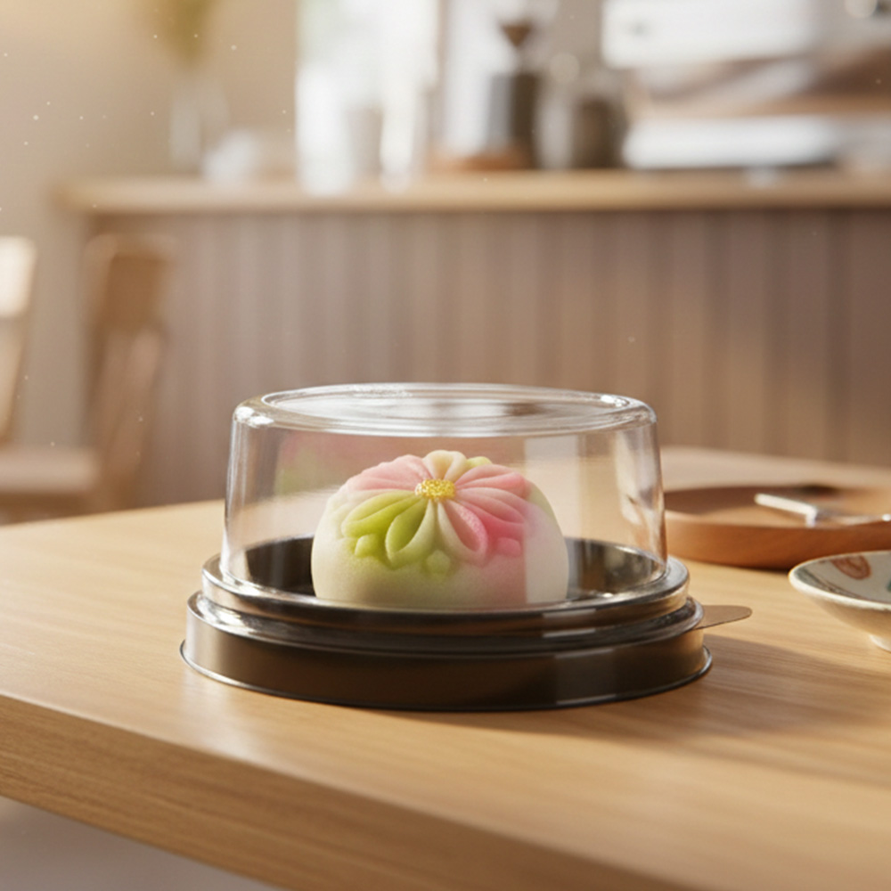 원형 화과자 용기 흑색 SH-190