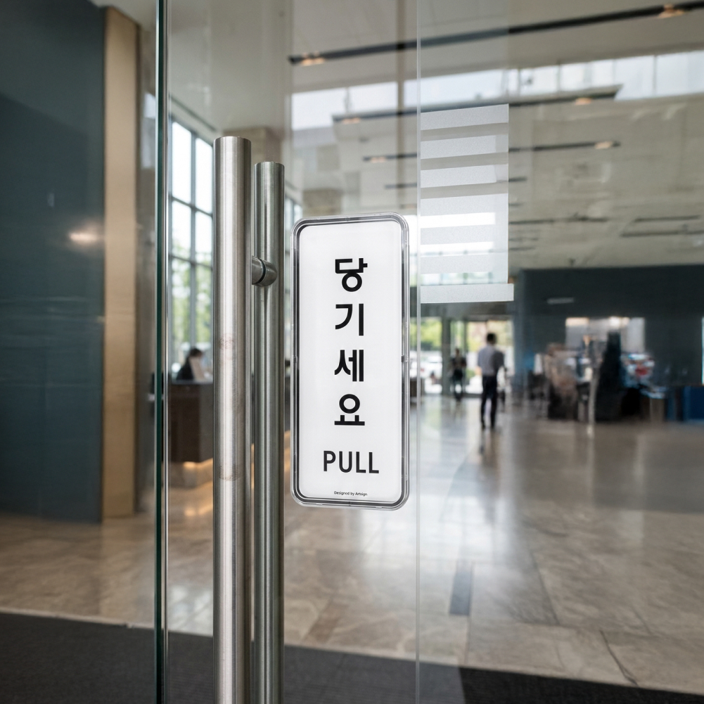 표지판 2212 당기세요