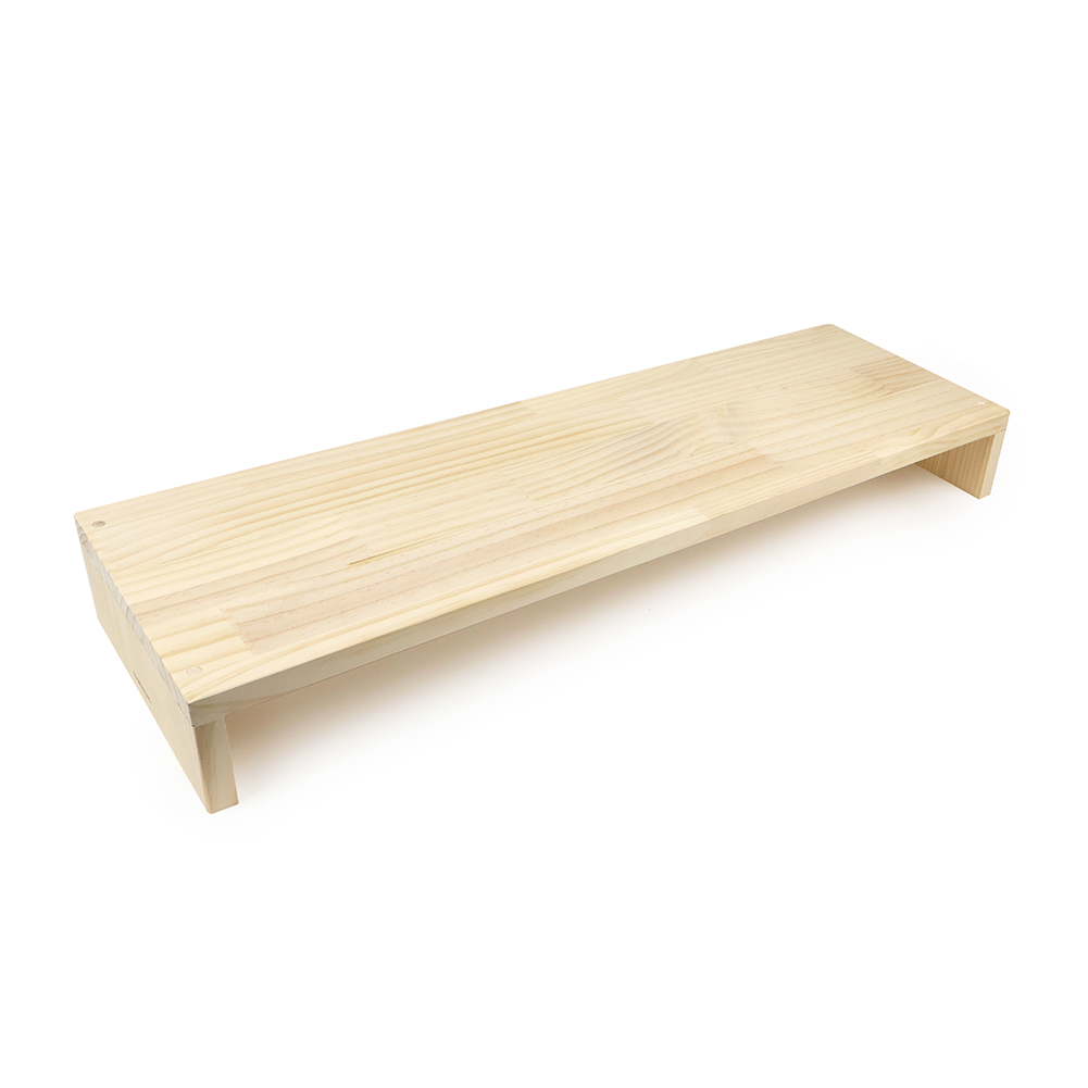 원목 듀얼 모니터 받침대 1단 선반 기본와이드 받침