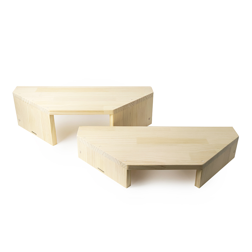 원목 듀얼 컴퓨터 1단 선반 코너 받침 모서리평각