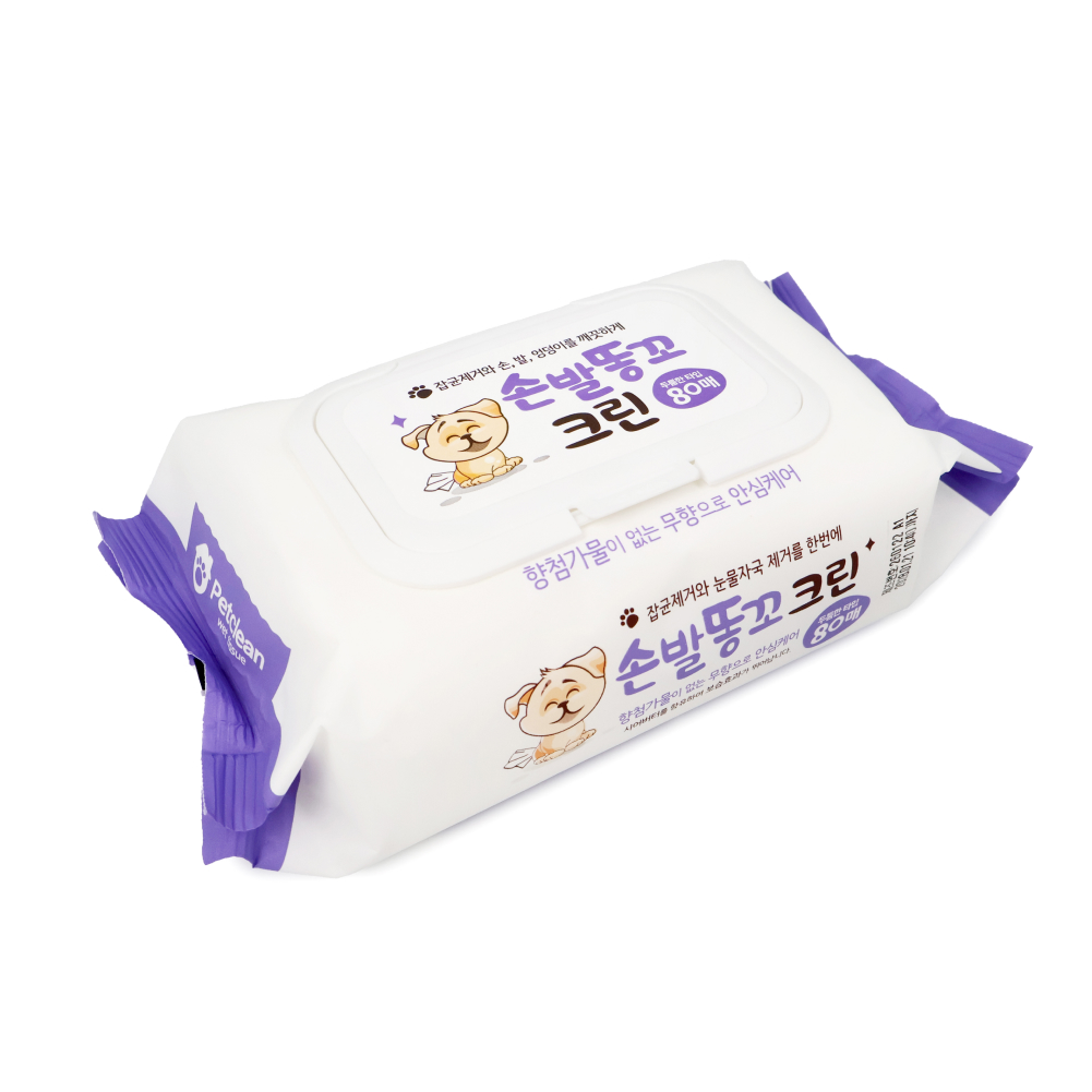 애견 물티슈(손발똥꼬크린) 80매캡