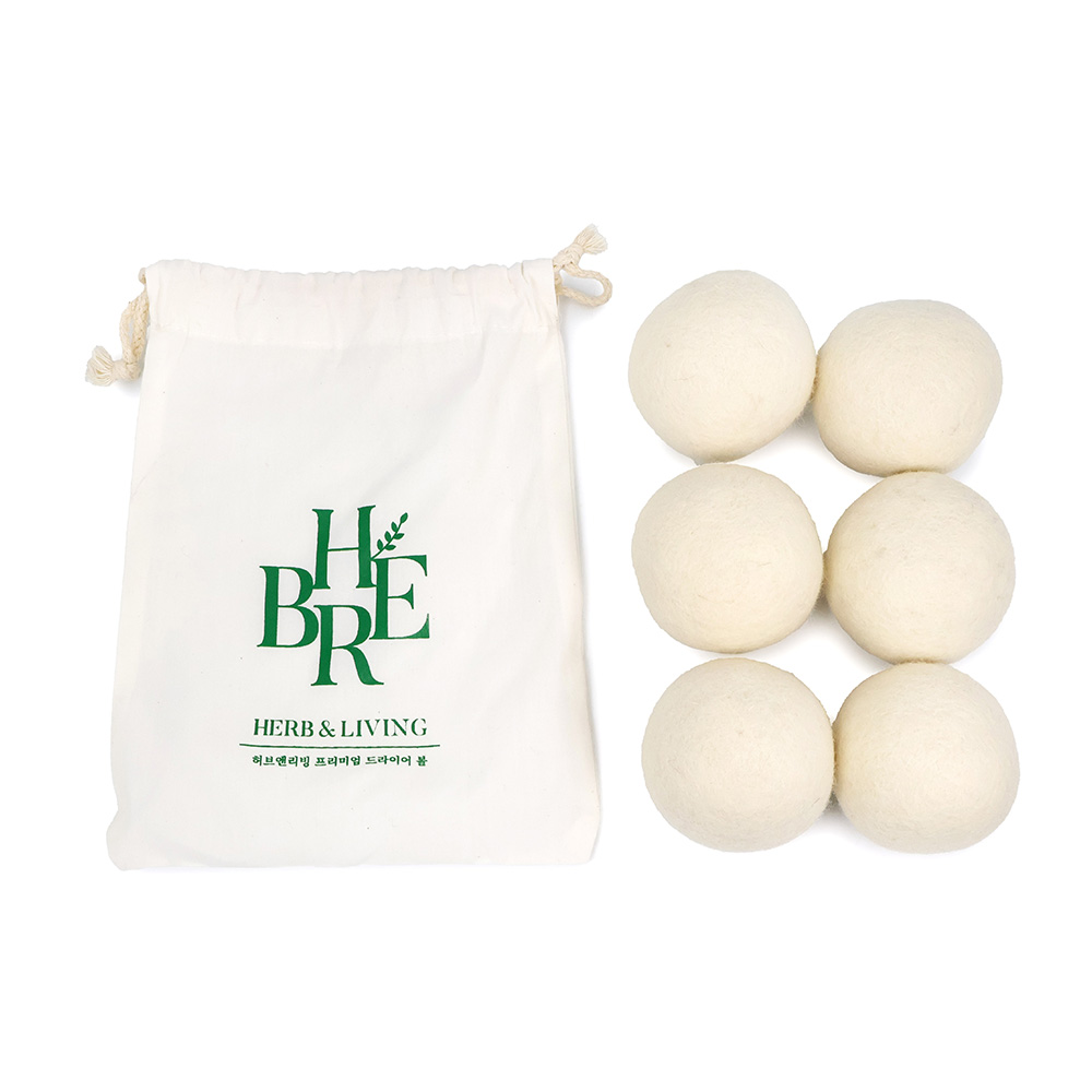 허브앤리빙 프리미엄 건조기 양모볼 더스트백 세트