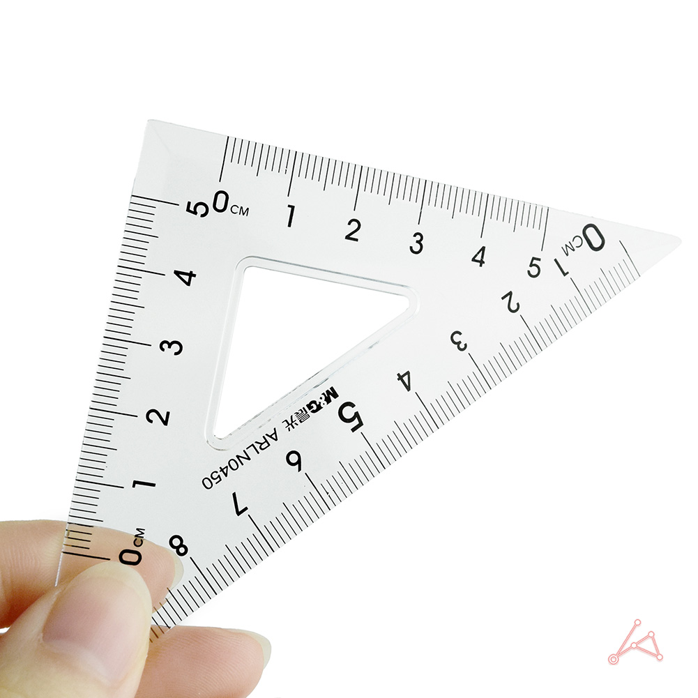 투명 문구 각도기 삼각자 4종세트