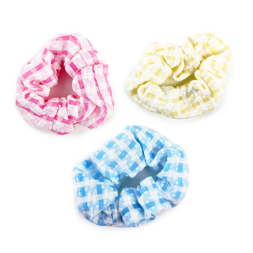 체크 곱창 머리끈