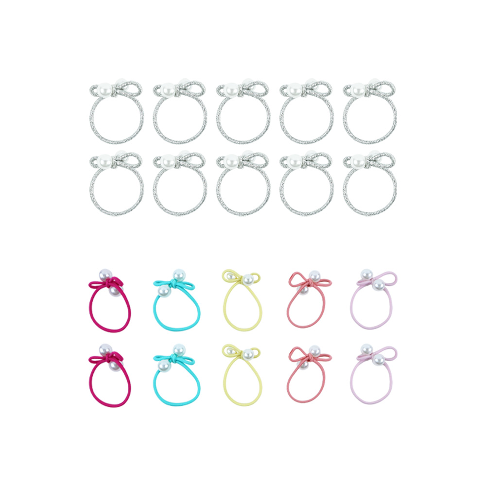 리본 진주 머리끈