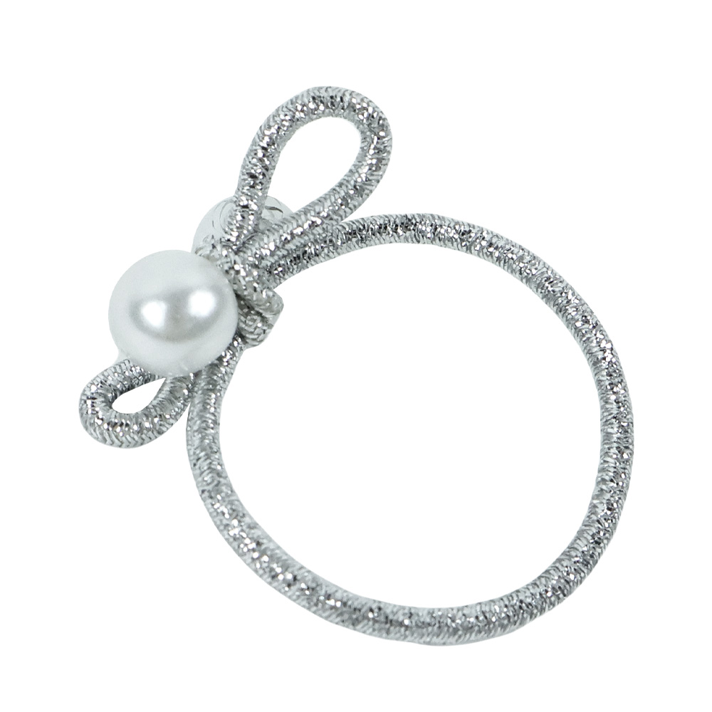 리본 진주 머리끈