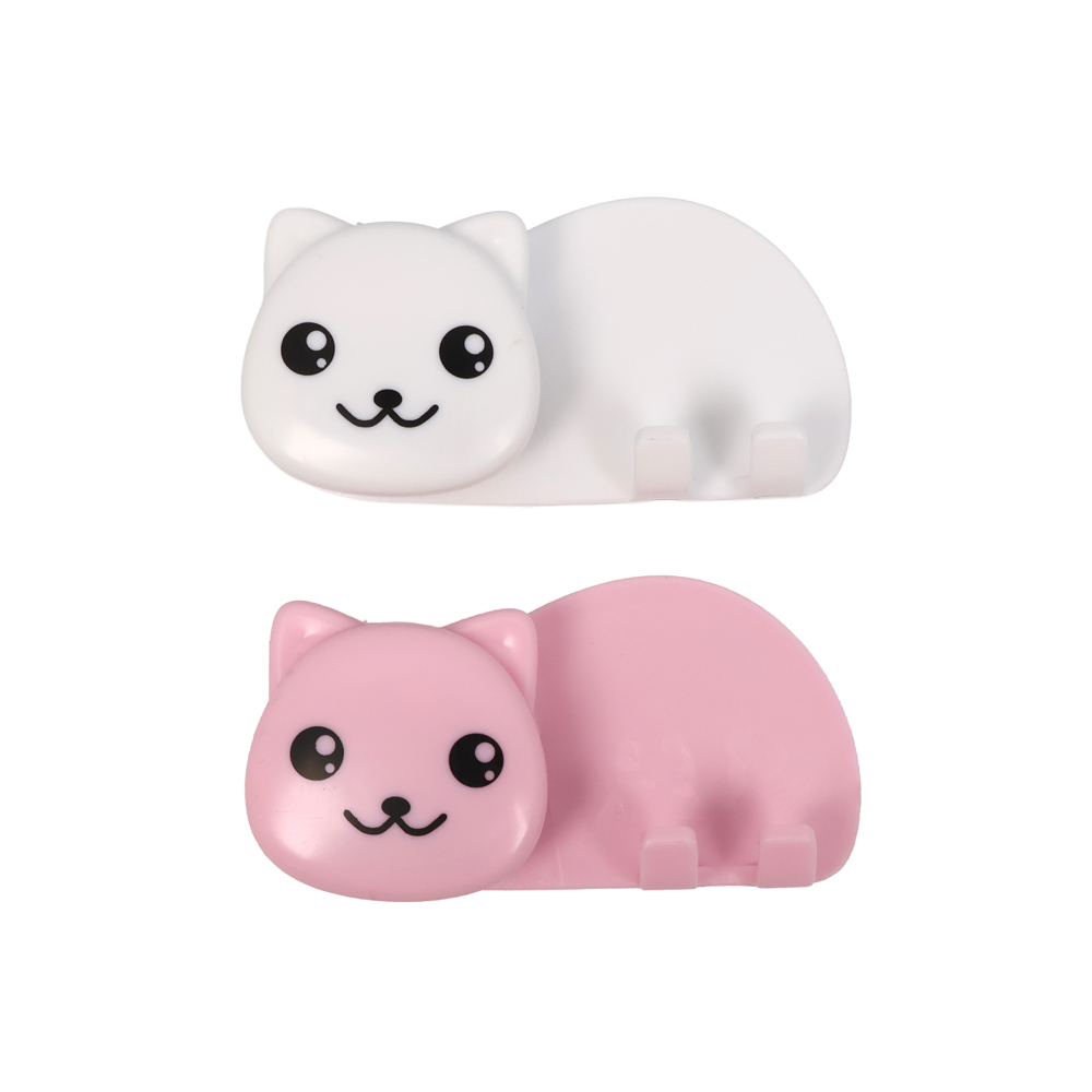 고양이얼굴 칫솔치약 벽부착 홀더