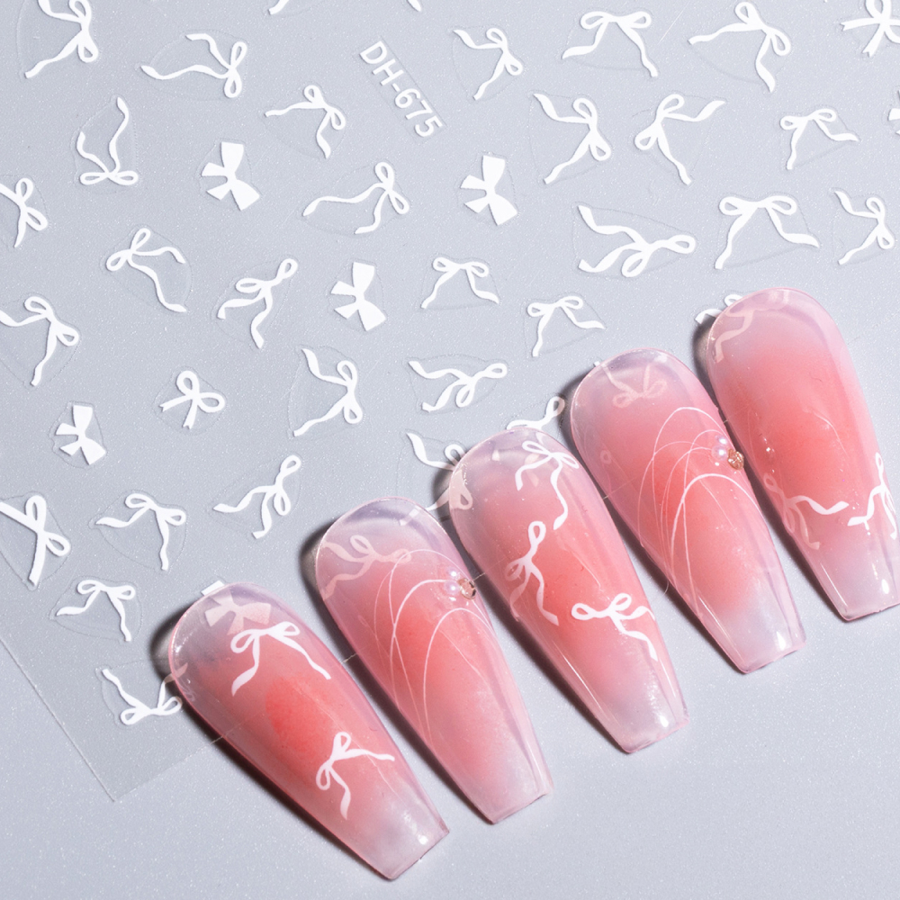 리본 네일 스티커