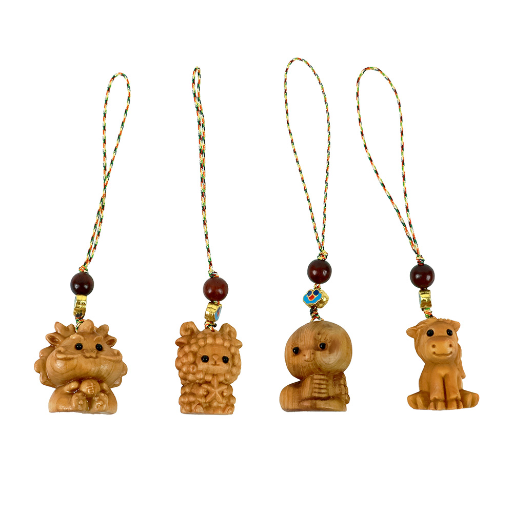 십이지신 원목 키링 진사오미