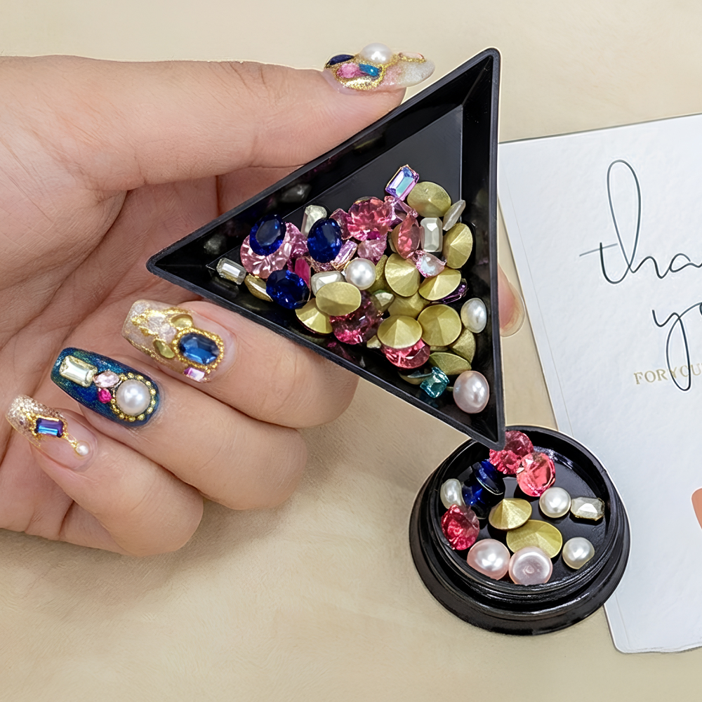 네일아트 삼각 큐빅트레이 40P