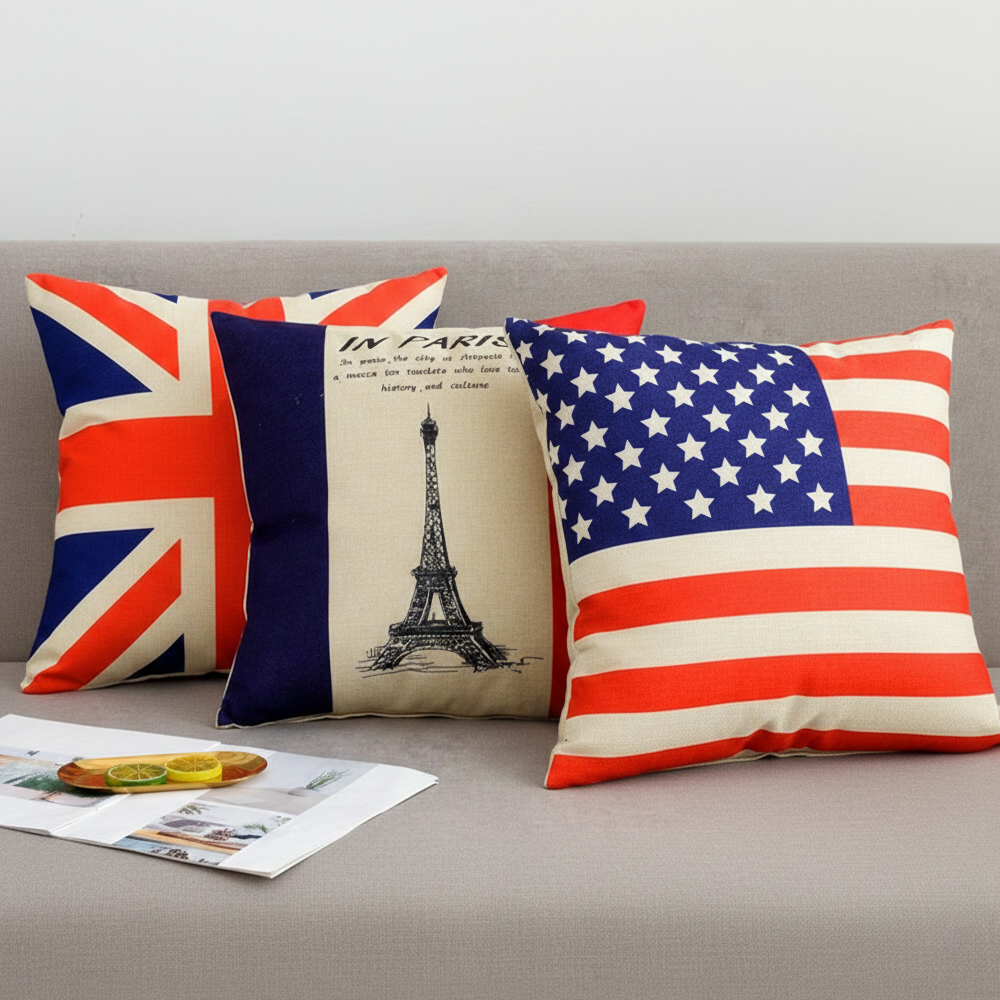 나라 국기무늬 쿠션커버