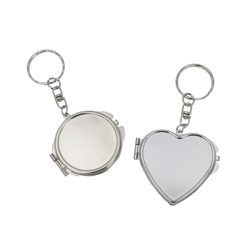 접이식 양면 스텐 미니 손거울 열쇠고리