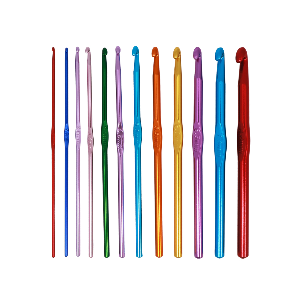 컬러 뜨개질 코바늘 세트 12P