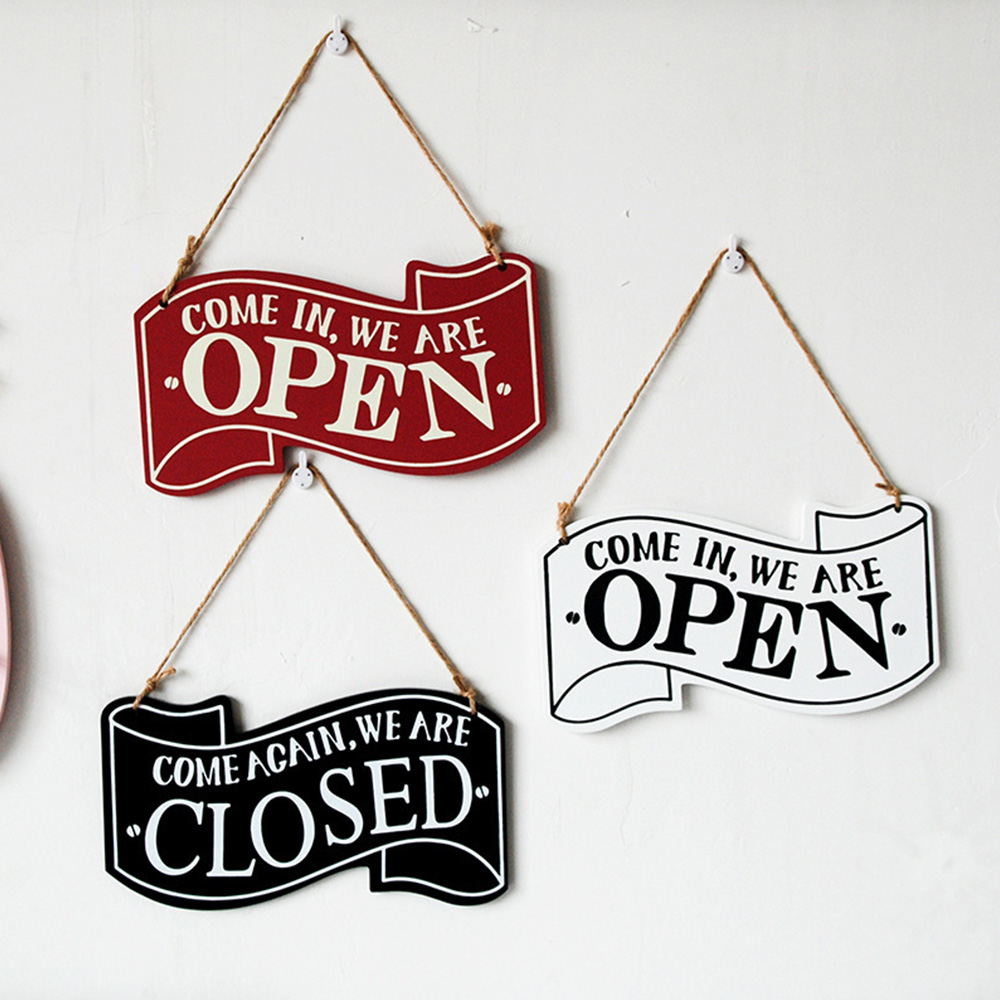 오픈 클로즈 양면 우드 안내 팻말