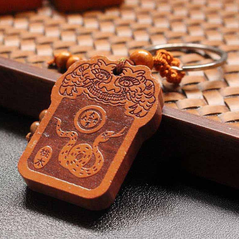 십이지신 원목패 열쇠고리 진사오미