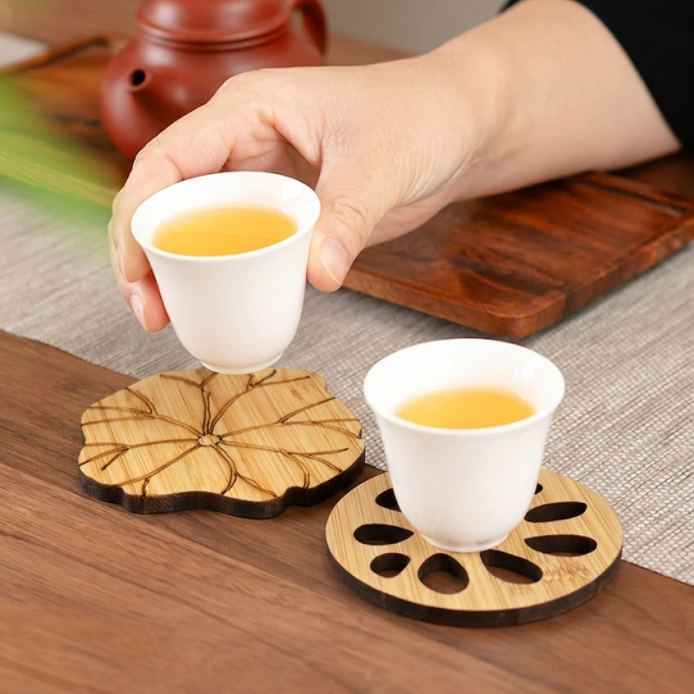 연잎연근 모양 코스터