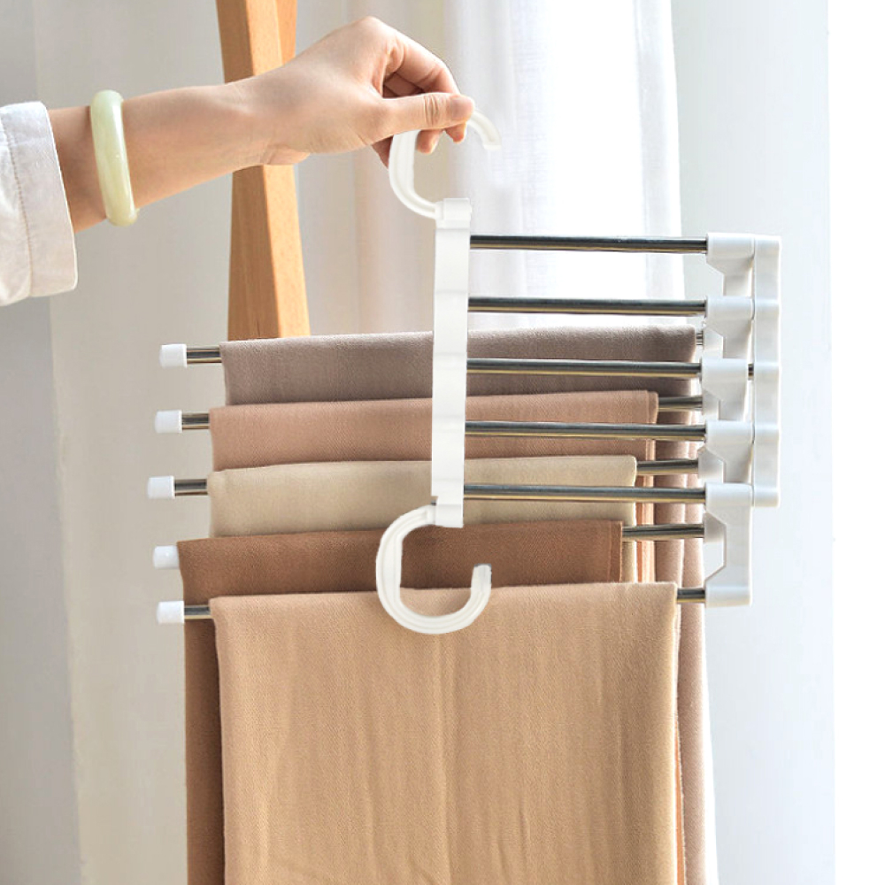 옷장용 5단 접이식 바지걸이