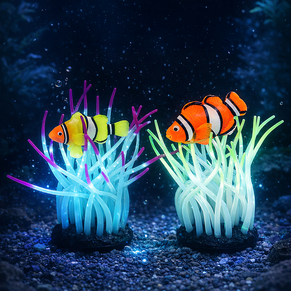 어항꾸미기용 야광장식 인조수초