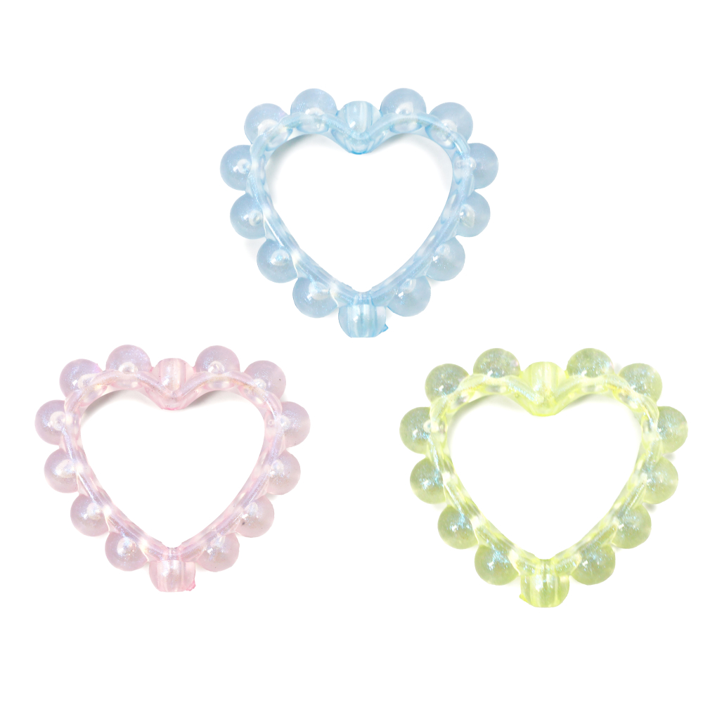 공예용 하트모양 비즈 부자재 10p