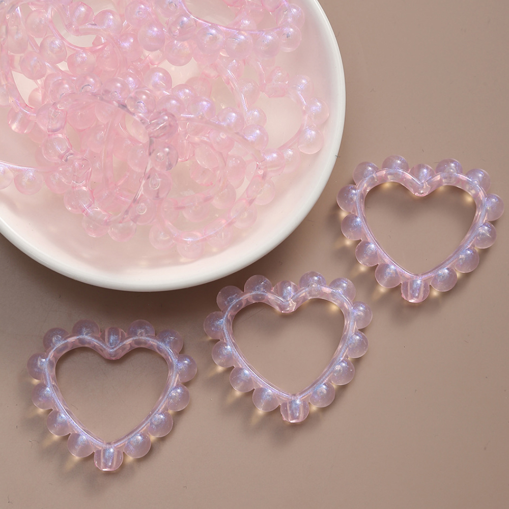 공예용 하트모양 비즈 부자재 10p