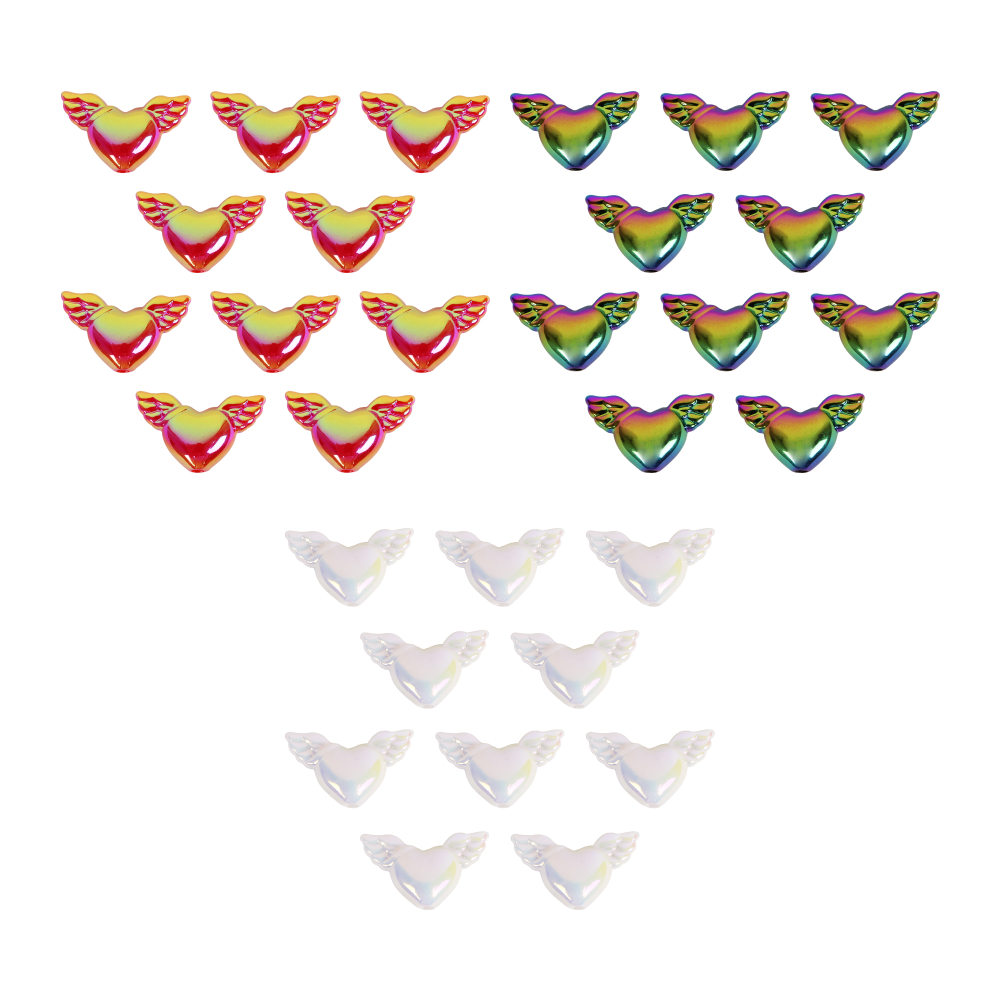 공예용 엔젤하트날개 비즈 10p