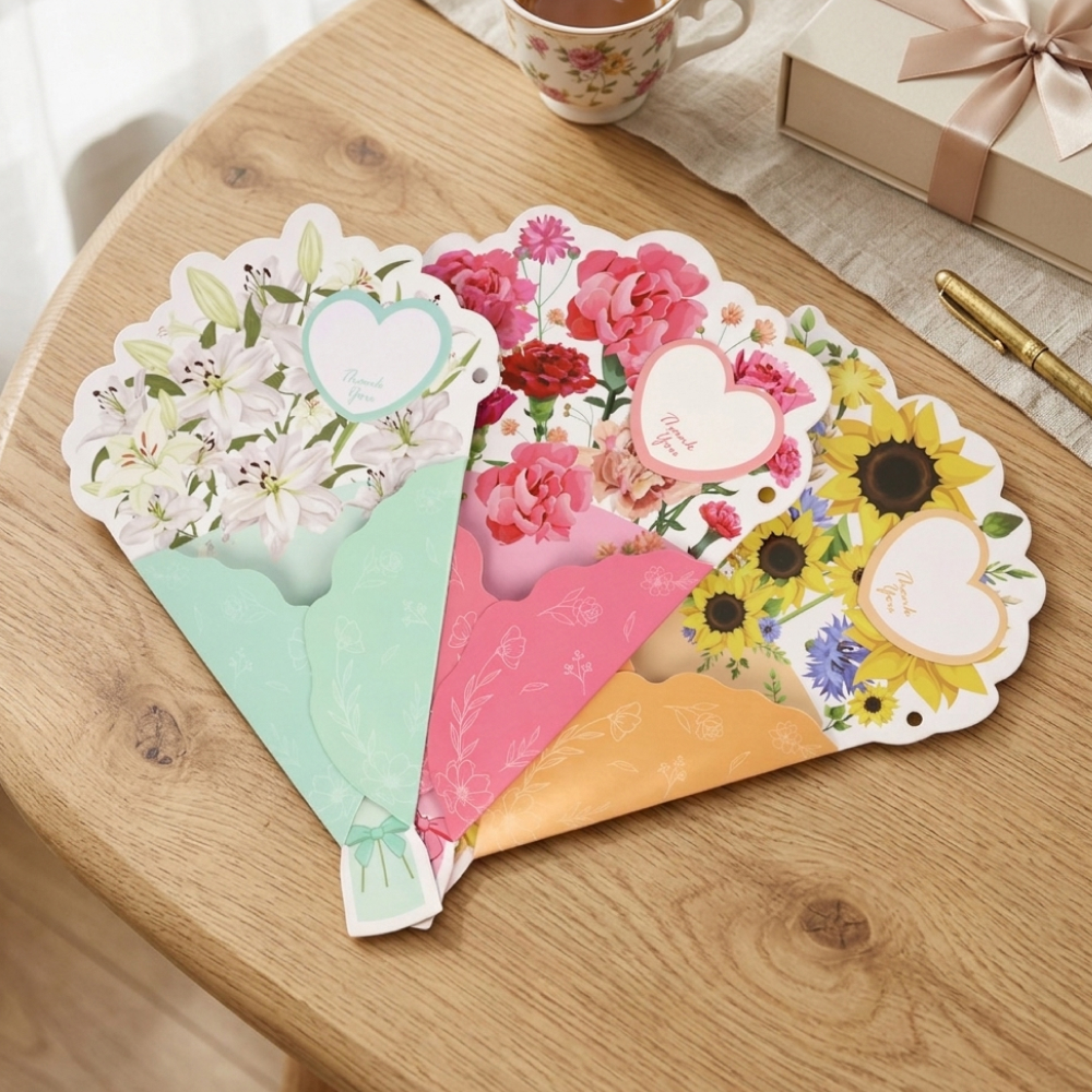 꽃다발형 감사카드 10p