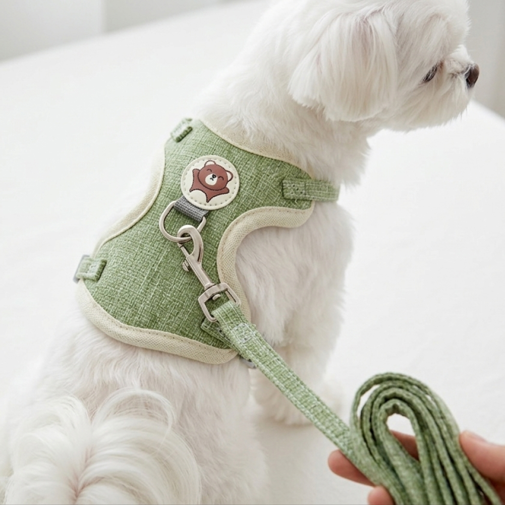애완견 조끼하네스 리드줄세트