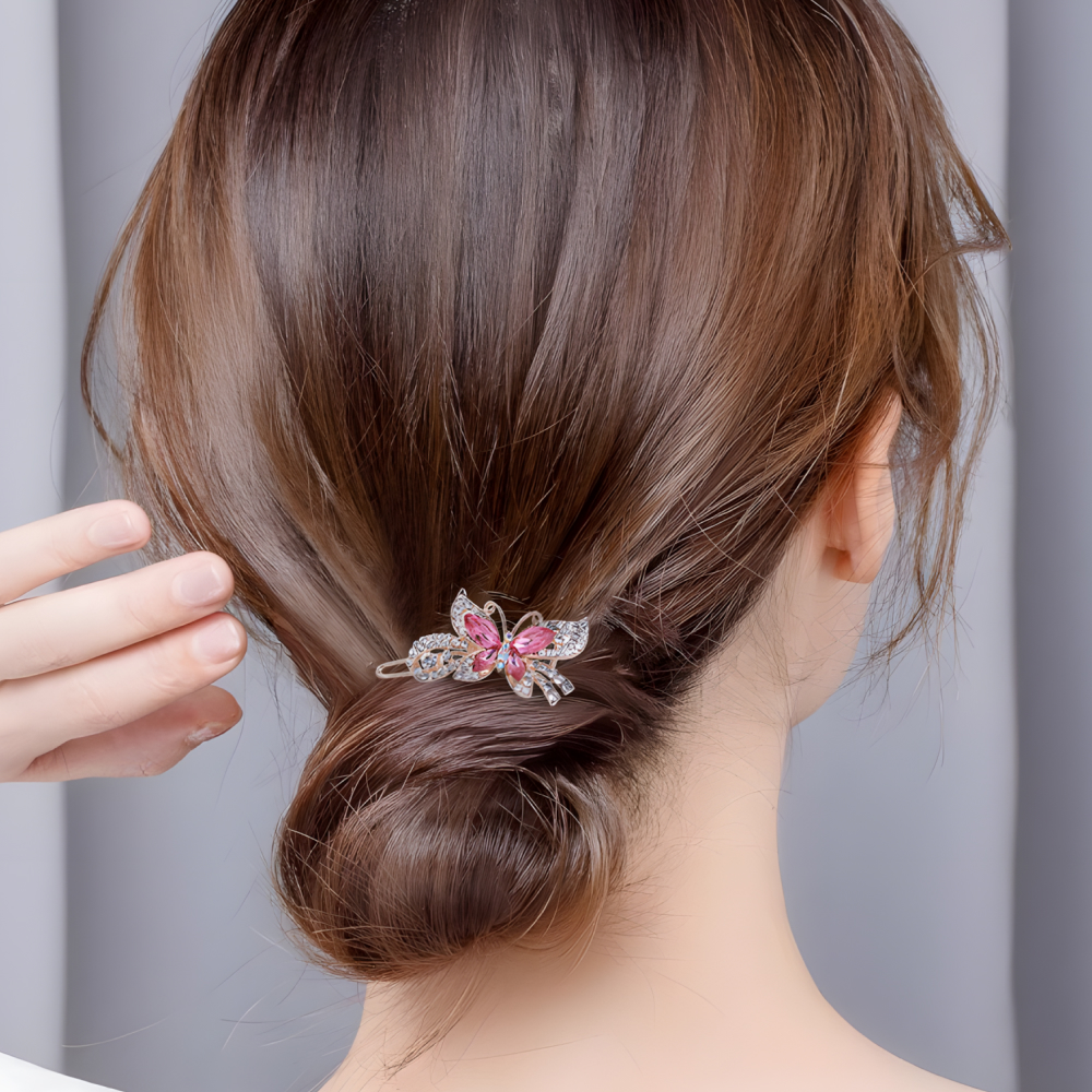 중년여성 나비 머리 집게핀 1p