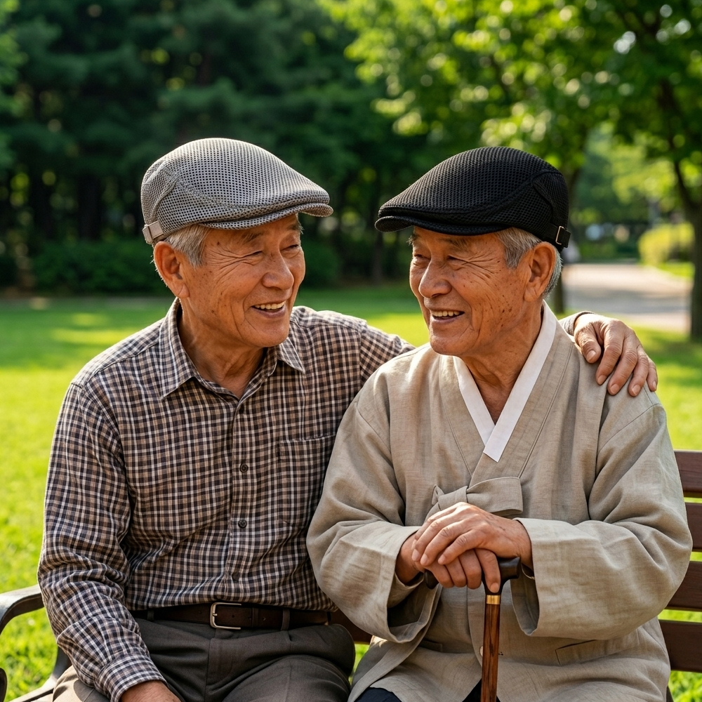 할아버지 메쉬 빵모자 여름 통풍 헌팅캡