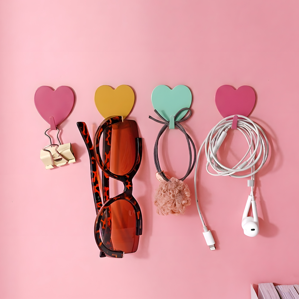 소품걸이 키링정리 컬러하트 고리