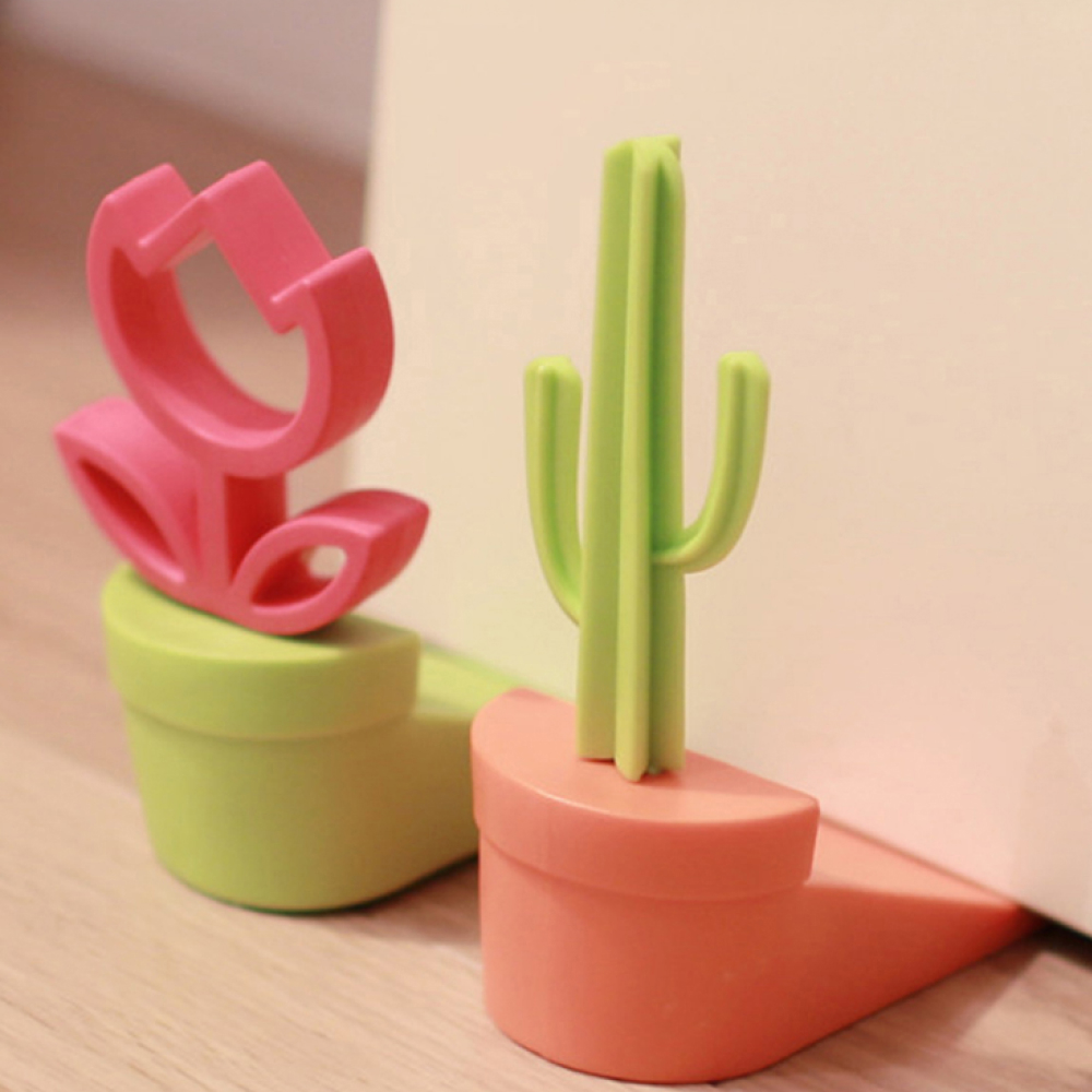 인테리어 선인장 꽃 모양 도어 스토퍼